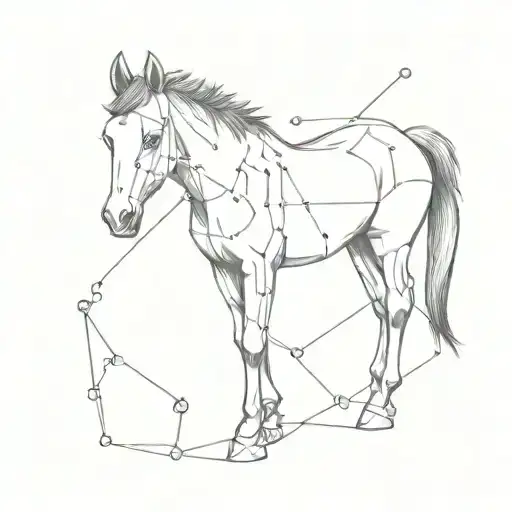 foal and chemical structure of adrenaline molecule tattoo design idea