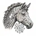 foal and chemical structure of adrenaline molecule tattoo design idea