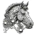foal and chemical structure of adrenaline molecule tattoo design idea