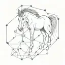 foal and chemical structure of adrenaline molecule tattoo design idea