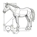 foal and chemical structure of adrenaline molecule tattoo design idea