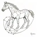 foal and chemical structure of adrenaline molecule tattoo design idea