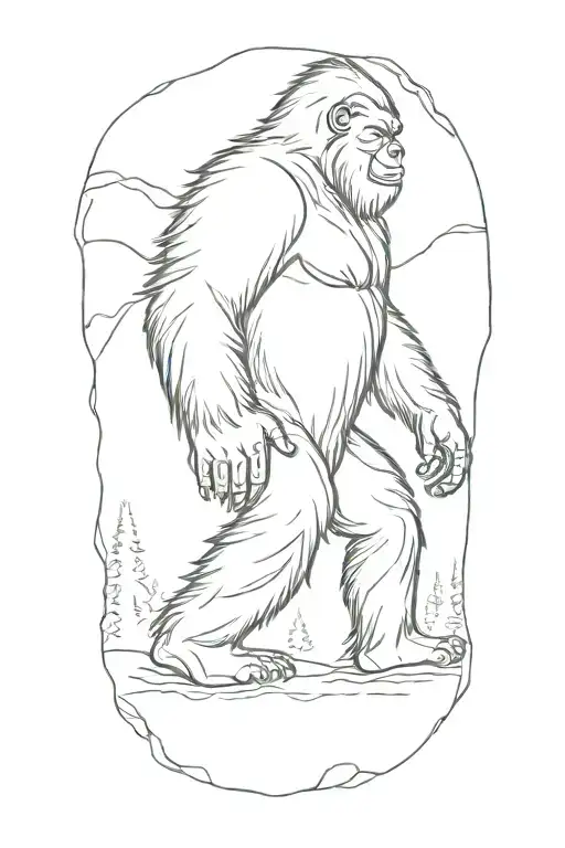bigfoot silhouette tattoo design idea