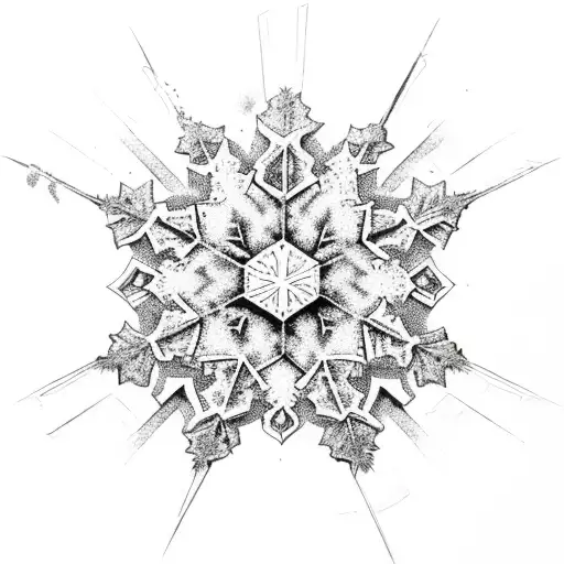 decaying snowflake tattoo design idea