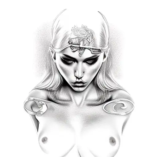 nude bdsm girl tattoo design idea