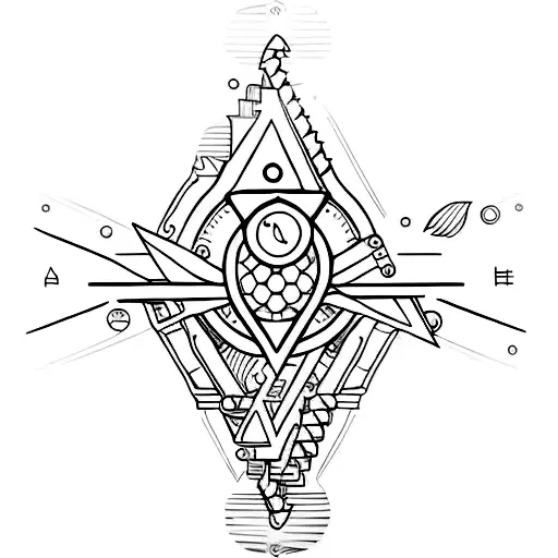 A minimalist tattoo of a wrench and an hourglass merged together, symbolizing the balance between mechanics and the passage of time tattoo design idea