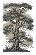 whomping willow tree tattoo design idea