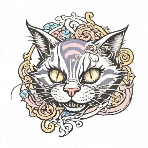 cheshire cat and absolute tattoo design idea
