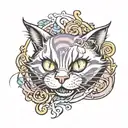 cheshire cat and absolute tattoo design idea