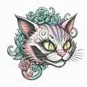 cheshire cat and absolute tattoo design idea