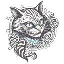 cheshire cat and absolute tattoo design idea