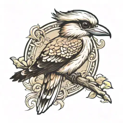 flying kookaburra tattoo design idea
