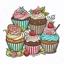 cupcakes tattoo design idea