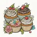 cupcakes tattoo design idea