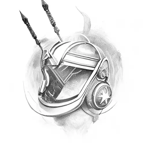 spartan with arrow tattoo design idea