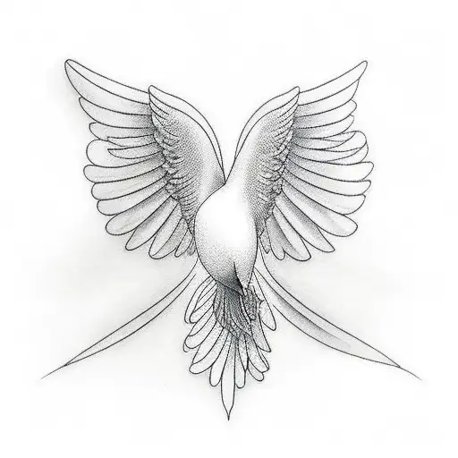 a dove in prayer hands  tattoo design idea