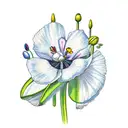 bouquet with poppy snowdrop and daffodil tattoo design idea