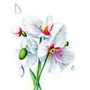 bouquet with poppy snowdrop and daffodil tattoo design idea