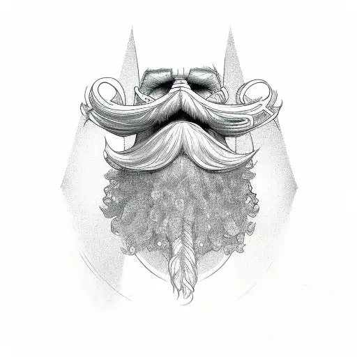backflip figure beard tattoo design idea