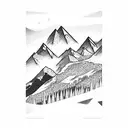 mountains cocktail barkeeper snowboard  tattoo design idea