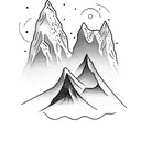 mountains cocktail barkeeper snowboard  tattoo design idea