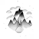 mountains cocktail barkeeper snowboard  tattoo design idea
