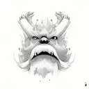 backflip figure beard tattoo design idea