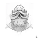 backflip figure beard tattoo design idea