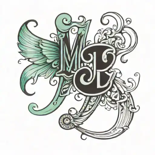 letter M and L tattoo design idea