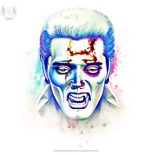 an Elvis zombie  tattoo design idea