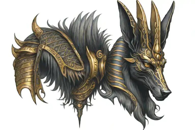 Egyptian god Anubis tattoo design idea