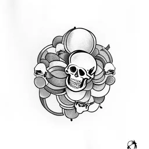 skulls cute bright colors  tattoo design idea