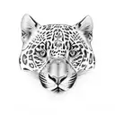womans face with jaguar sleeve tattoo design idea