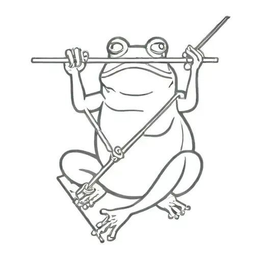 frog wizard with a staff tattoo design idea