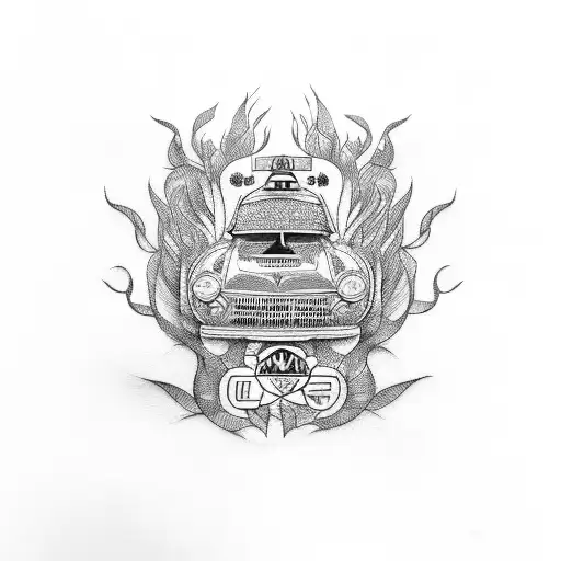taxi tattoo design idea