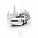 taxi tattoo design idea