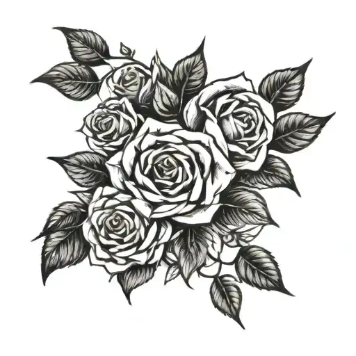 A rose laurel wreaths surrounding around  neck  tattoo design idea