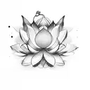scissors with lotus flower tattoo design idea