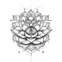 scissors with lotus flower tattoo design idea
