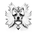 dog as angel tattoo design idea