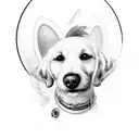 dog as angel tattoo design idea