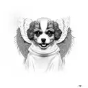 dog as angel tattoo design idea
