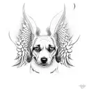 dog as angel tattoo design idea