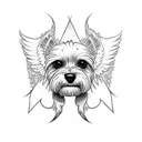 dog as angel tattoo design idea