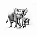 Elephant with family tree tattoo design idea