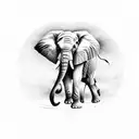 Elephant with family tree tattoo design idea