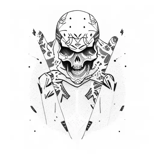 skeleton snowboarding tattoo design idea