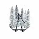 skeleton snowboarding tattoo design idea
