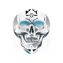 skeleton snowboarding tattoo design idea