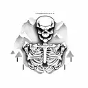 skeleton snowboarding tattoo design idea